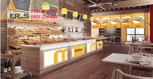 thiết kế cửa hàng bánh mì