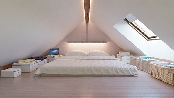 phòng ngủ không có giường theo phong cách tối giản