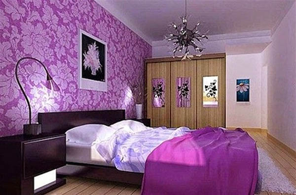 Lãng mạn với kiểu thiết kế phòng ngủ màu tím