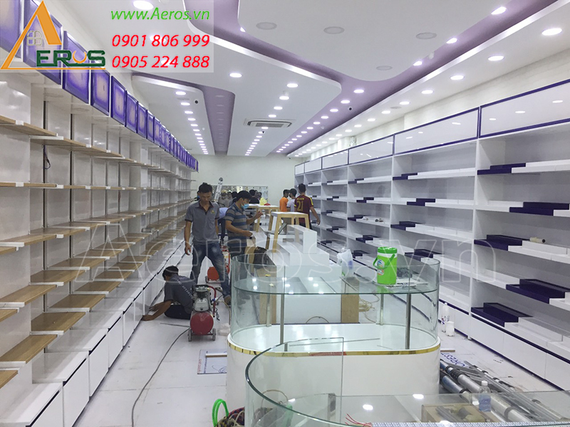 Hình ảnh thi công nội thất shop mỹ phẩm Nuty chi nhánh Ngô Đức Kế, quận 1, TPHCM