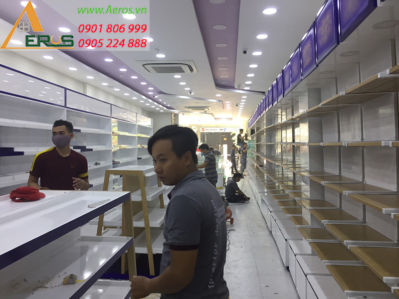 Hình ảnh thi công nội thất shop mỹ phẩm Nuty chi nhánh Ngô Đức Kế, quận 1, TPHCM