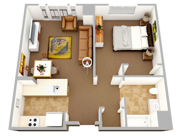 mẫu thiết kế căn hộ 40m2