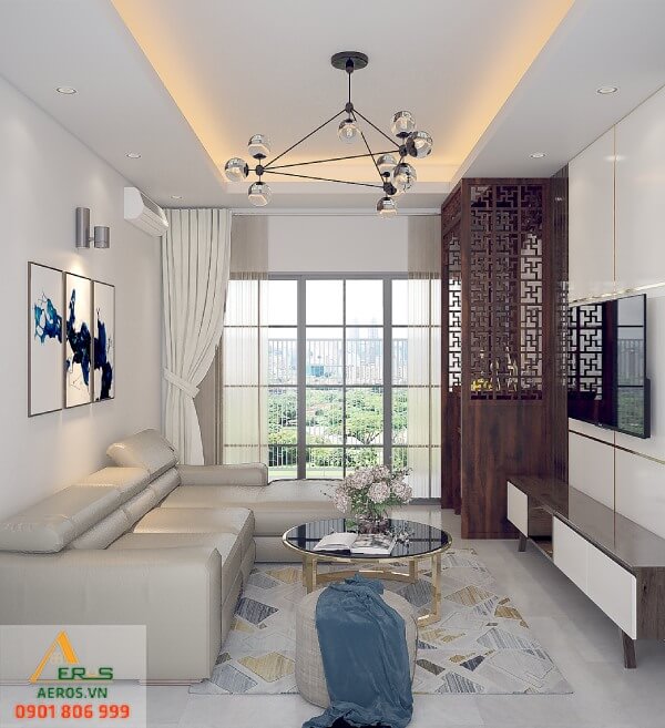 Thiết kế căn hộ 70m2 2 phòng ngủ tại chung cư Him Lam Phú An - Anh Hùng