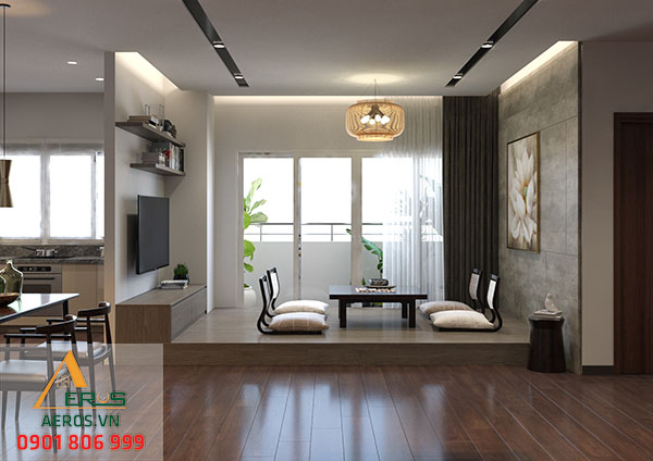 Thiết kế nội thất chung cư 60m2 2 phòng ngủ tại Green Town Tân Bình của chị Thủy 