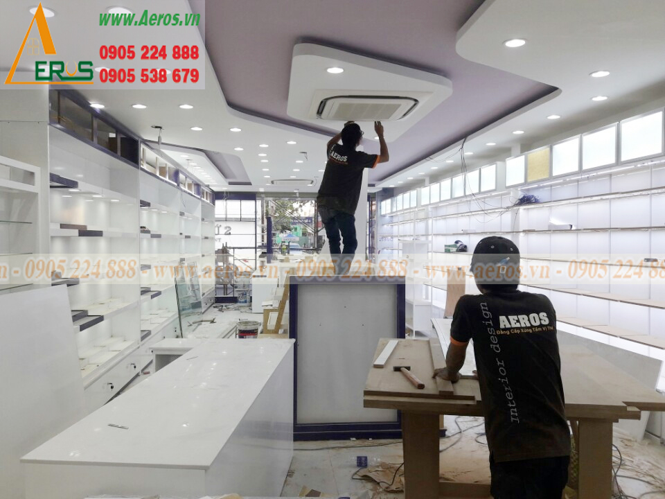 AEROS thi công shop mỹ phẩm nuty út tích