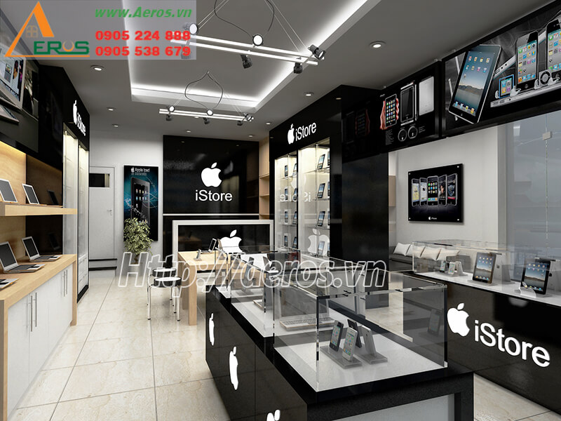 Hình ảnh mẫu thiết kế thi công nội thất cửa hàng, shop, showroom điện thoại đẹp