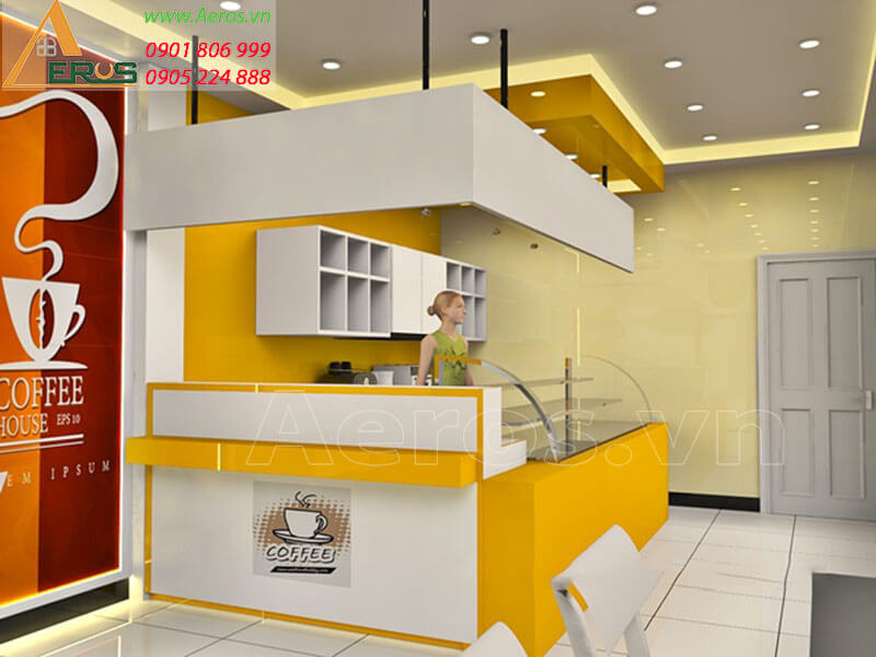 Hình ảnh thiết kế thi công quán cafe chị Uyên, quận Tân Phú, TPHCM