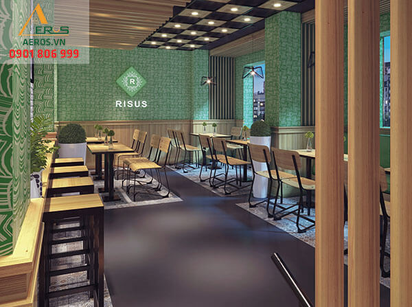 Thiết kế quán cafe có diện tích nhỏ của anh Nhân- cafe Risus