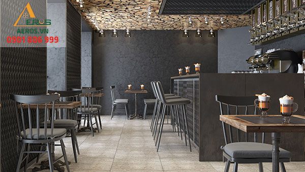 Thiết kế quán cafe mặt tiền 6m của anh Chung tại Thủ Đức