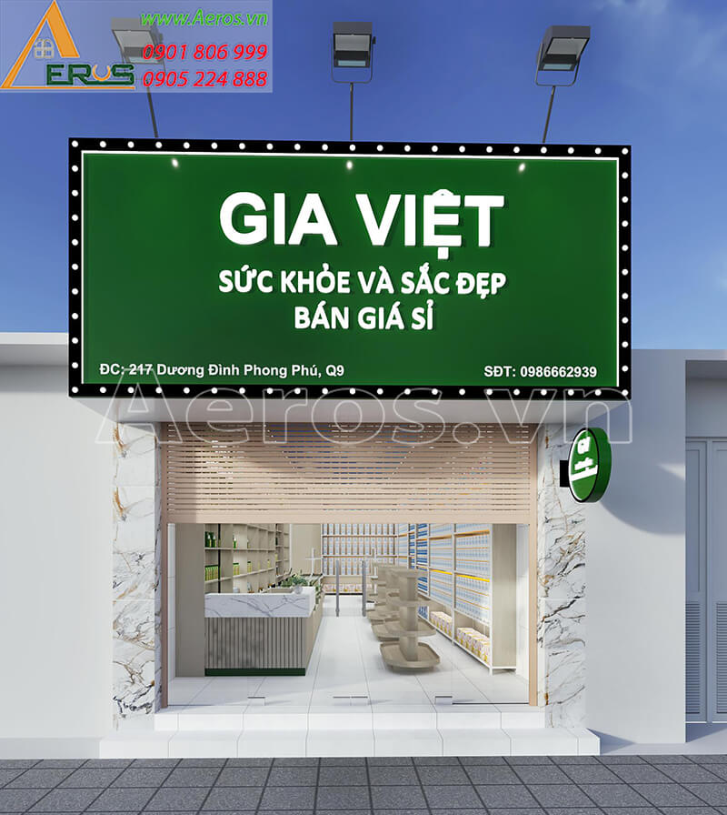 Thiết kế shop mỹ phẩm Gia Việt quận 9