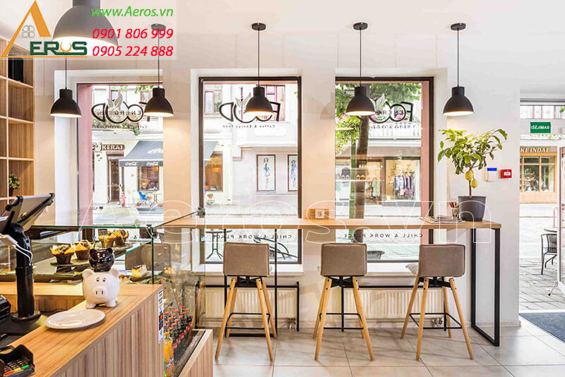 Hình ảnh thiết kế thi công nội thất quán cafe anh Chiến ở quận 3, TPHCM