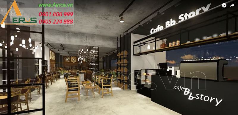 Hình ảnh thiết kế thi công nội thất quán cafe BB STORY, quận 2, TPHCM