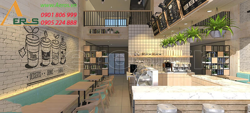 Hình ảnh thiết kế thi công nội thất quán cafe chị Kim Anh ở tại quận 1, TPHCM
