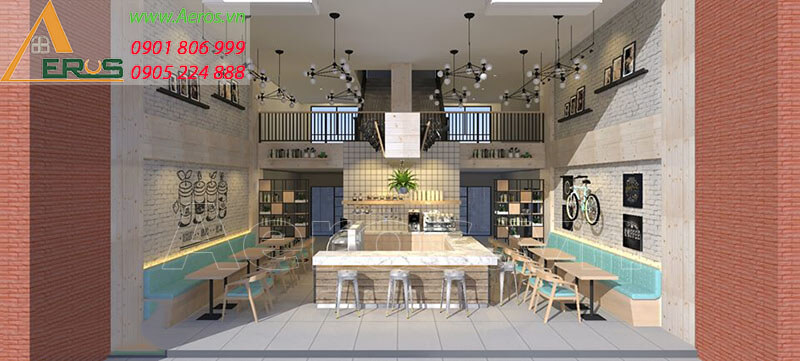 Hình ảnh thiết kế thi công nội thất quán cafe chị Kim Anh ở tại quận 1, TPHCM