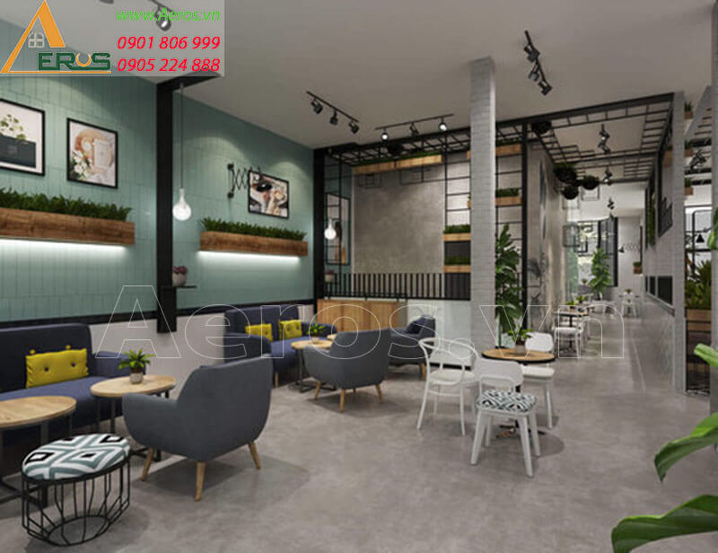 Hình ảnh thiết kế thi công nội thất quán cafe SKY Coffê ở tại quận 4., TPHCM