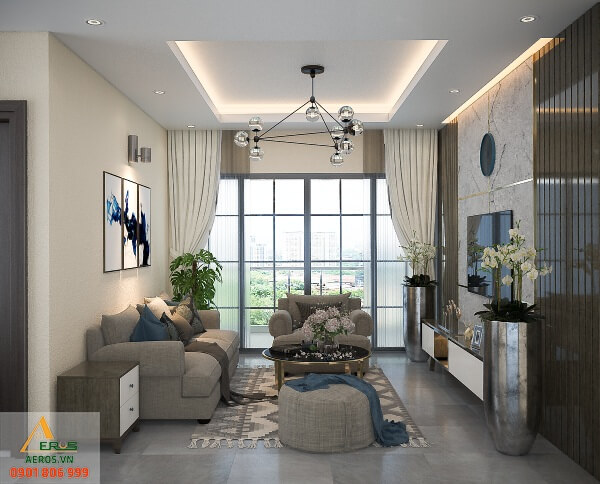 Thiết kế căn hộ 85m2 3 phòng ngủ tại chung cư Safira Khang Điền