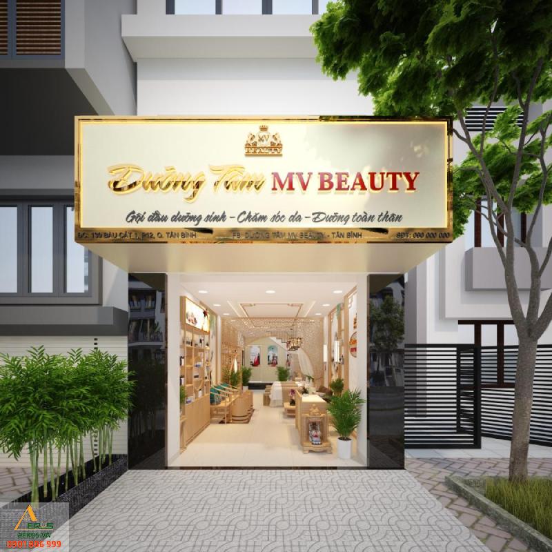 Thiết kế nội thất Spa Dưỡng Tâm MV Beauty của chị Phương tại Tân Bình